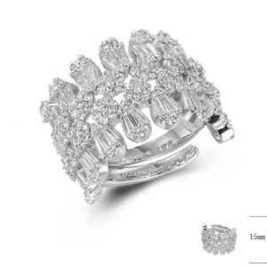 SJ42873, Ladies' Moissanite Ring, S925, Rhodium Plated, White, 6.625g