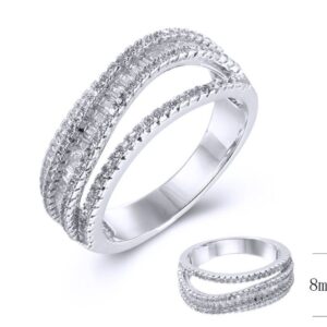 SJ38924, Ladies' Moissanite Ring, S925, Rhodium Plated, White, 4.467g