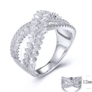 SJ31520, Ladies' Moissanite Ring, S925, Rhodium Plated, White, 4.862g