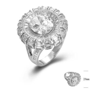SJ44885, Ladies' Moissanite Ring, S925, Rhodium Plated, White, 9.133g