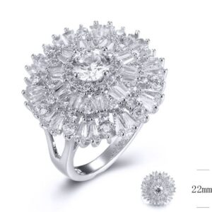 SJ31538, Ladies' Moissanite Ring, S925, Rhodium Plated, White, 6.793g