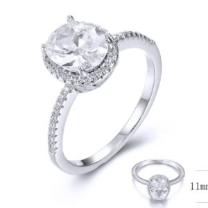 SJ36440, Ladies' Moissanite Ring, S925, Rhodium Plated, White, 2.82g