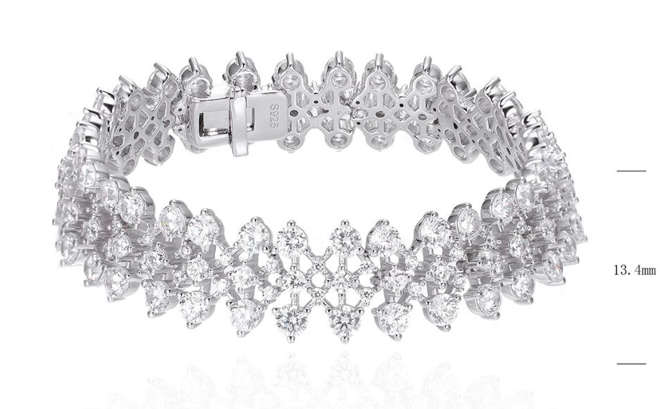 GB00712, Ladies' Moissanite Ring, S925, Rhodium Plated, White, 31.84g