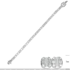 SB14899, Ladies' Moissanite Ring, S925, Rhodium Plated, White, 11.99g