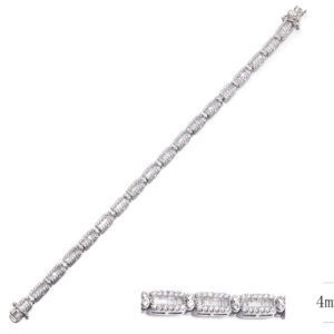SB09716, Ladies' Moissanite Ring, S925, Rhodium Plated, White, 14.47g