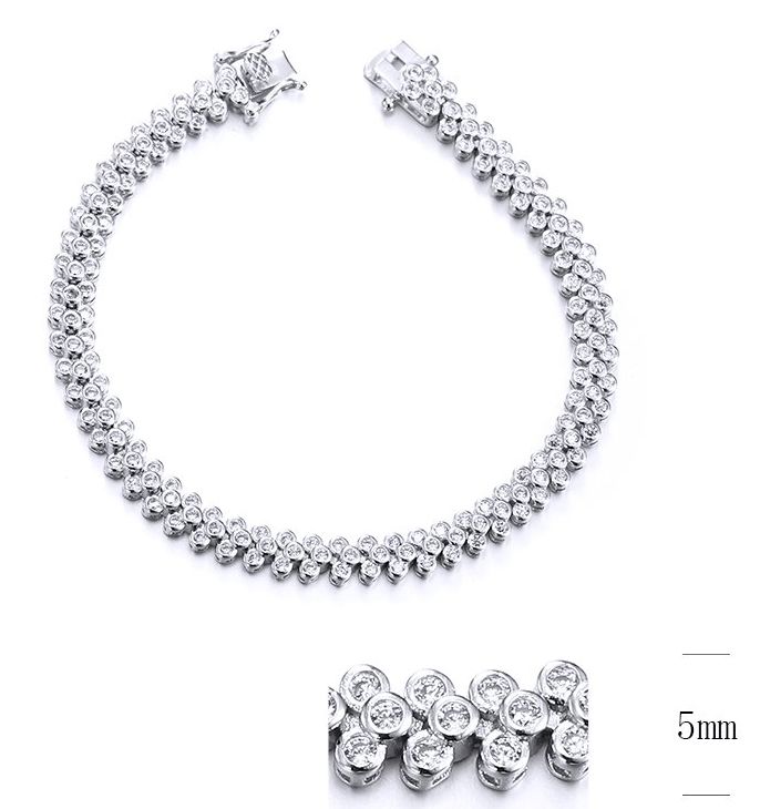 SB10989, Ladies' Moissanite Ring, S925, Rhodium Plated, White, 14.85g
