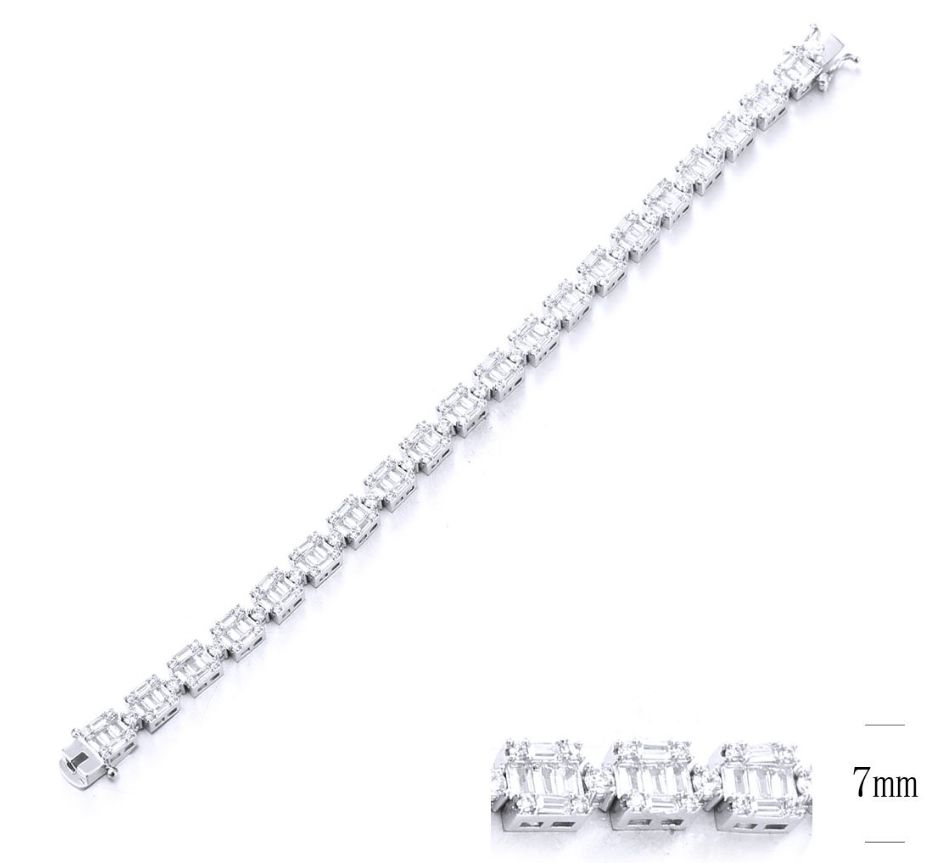 SB11038, Ladies' Moissanite Ring, S925, Rhodium Plated, White, 7.34g