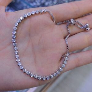 SB05349, Ladies' Moissanite Bracelet, S925, Rhodium Plated, White, 7.39g