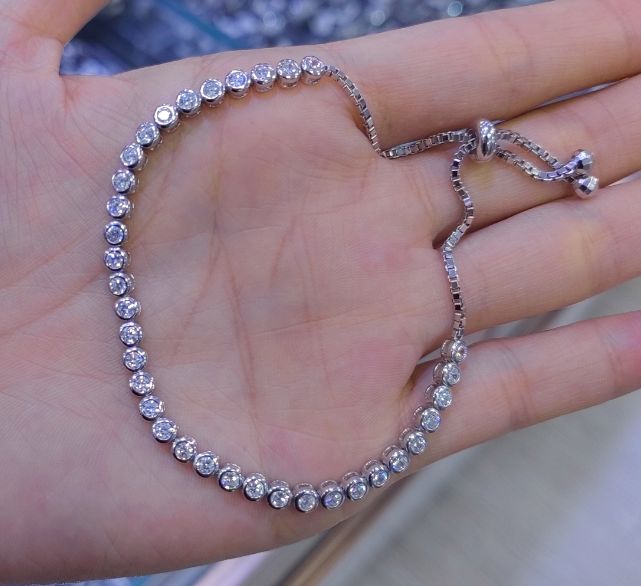 SB05349, Ladies' Moissanite Bracelet, S925, Rhodium Plated, White, 7.39g
