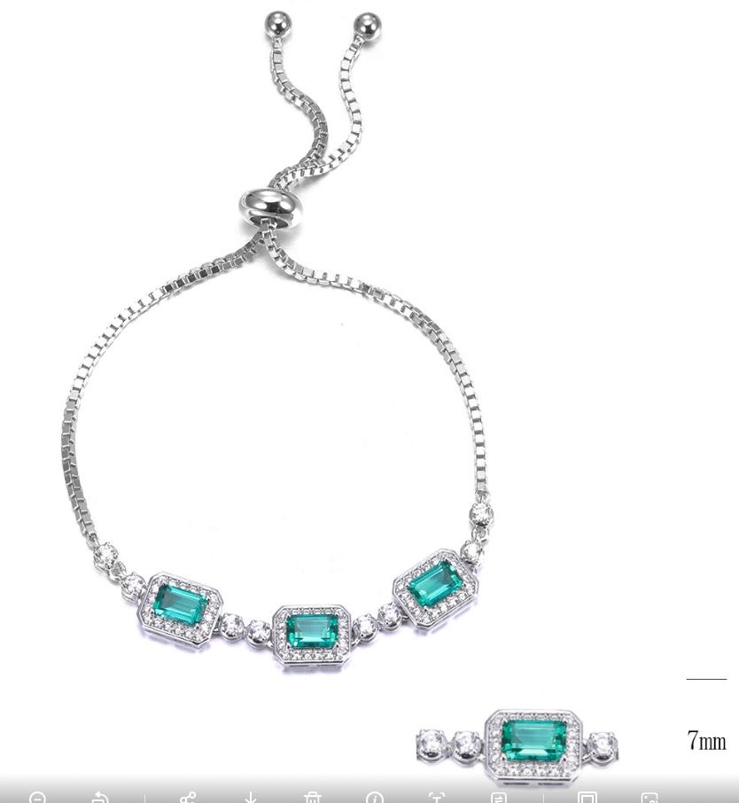 SB00668, Ladies' Moissanite Bracelet, S925, Rhodium Plated, White, 6.36g