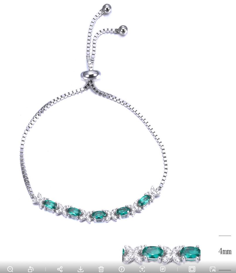 SB00669, Ladies' Moissanite Bracelet, S925, Rhodium Plated, White, 5.37g
