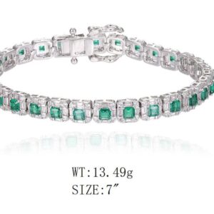 SB17424, Ladies' Moissanite Bracelet, S925, Rhodium Plated, White, 16.08g