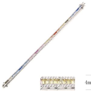 SB10961, Ladies' Moissanite Bracelet, S925, Rhodium Plated, White, 10.7g