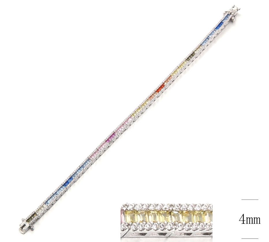 SB10961, Ladies' Moissanite Bracelet, S925, Rhodium Plated, White, 10.7g