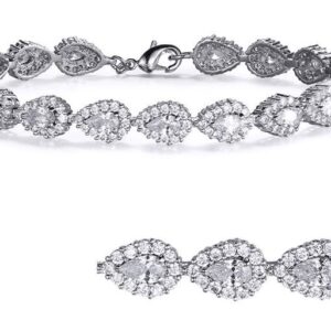 SB06583, Ladies' Moissanite Bracelet, S925, Rhodium Plated, White, 11.38g