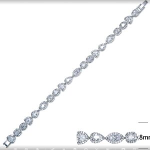 SB05263, Ladies' Moissanite Bracelet, S925, Rhodium Plated, White, 15.327g