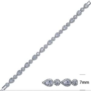 SB06435, Ladies' Moissanite Bracelet, S925, Rhodium Plated, White, 13.04g