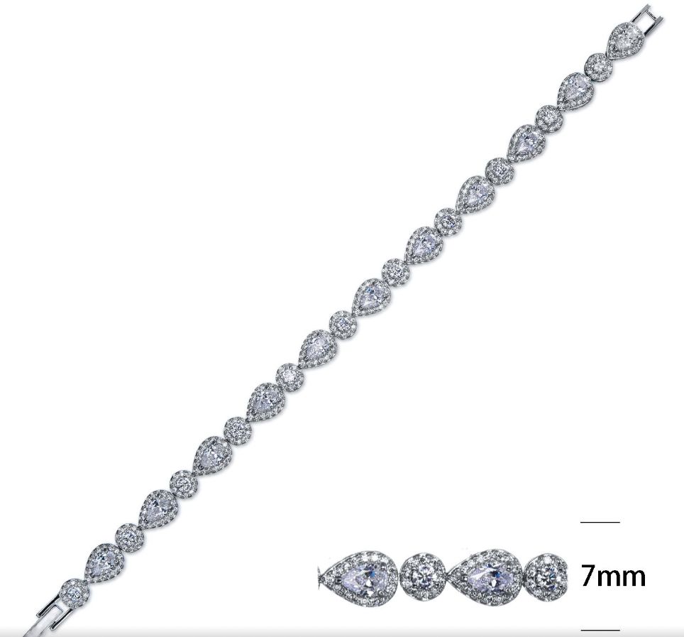 SB06435, Ladies' Moissanite Bracelet, S925, Rhodium Plated, White, 13.04g
