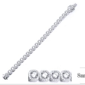 SB10794, Ladies' Moissanite Bracelet, S925, Rhodium Plated, White, 23.84g