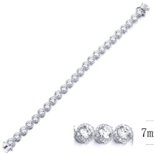 SB11465, Ladies' Moissanite Bracelet, S925, Rhodium Plated, White, 17.72g