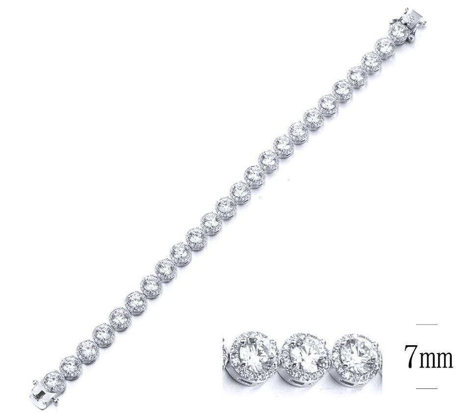 SB11465, Ladies' Moissanite Bracelet, S925, Rhodium Plated, White, 17.72g