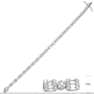 SB15356, Ladies' Moissanite Ring, S925, Rhodium Plated, White, 10.24g