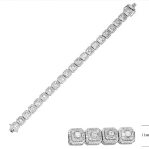 SB14559, Ladies' Moissanite Ring, S925, Rhodium Plated, White, 29.23g