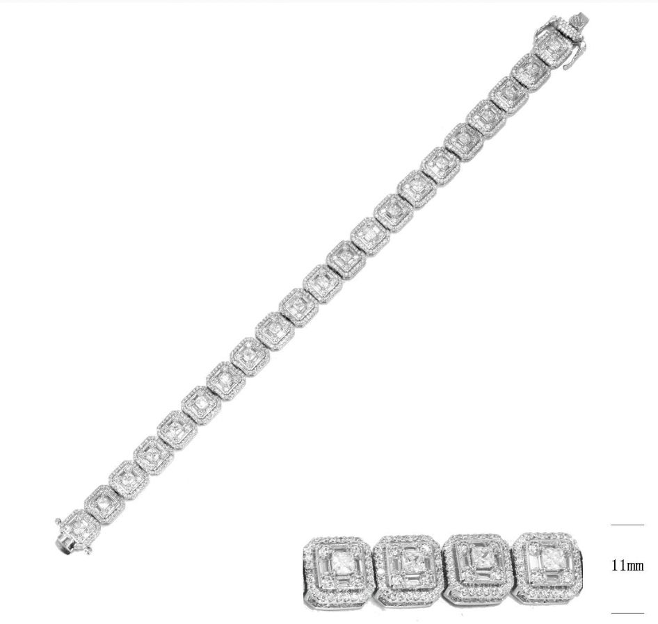 SB14559, Ladies' Moissanite Ring, S925, Rhodium Plated, White, 29.23g