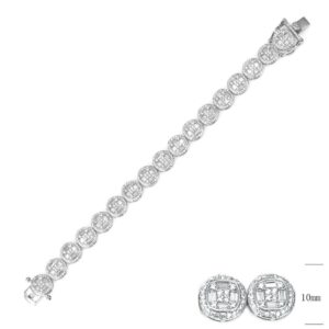 SB14950, Ladies' Moissanite Ring, S925, Rhodium Plated, White, 17.53g