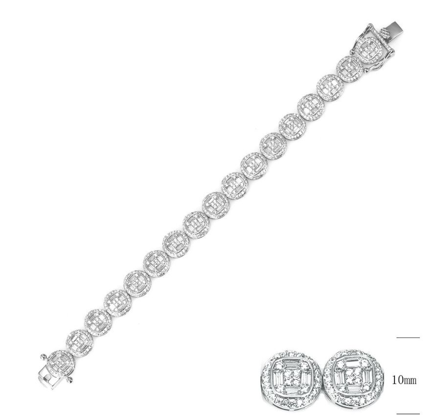 SB14950, Ladies' Moissanite Ring, S925, Rhodium Plated, White, 17.53g