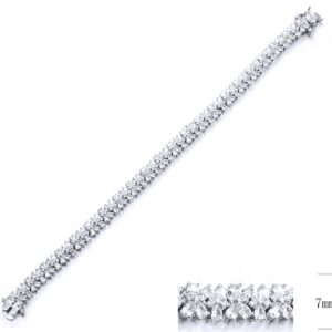 SB12181, Ladies' Moissanite Bracelet, S925, Rhodium Plated, White, 16.24g