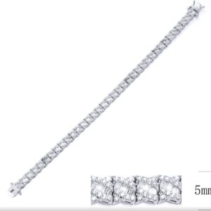 SB09710, Ladies' Moissanite Bracelet, S925, Rhodium Plated, White, 16.73g