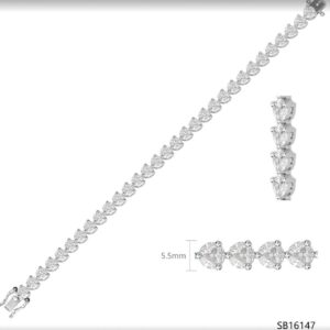 SB16147, Ladies' Moissanite Ring, S925, Rhodium Plated, White, 11.27g