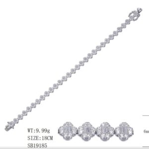 SB19185, Ladies' Moissanite Ring, S925, Rhodium Plated, White, 9.73g