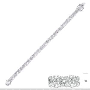SB14913, Ladies' Moissanite Ring, S925, Rhodium Plated, White, 15g