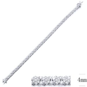 SB10651, Ladies' Moissanite Ring, S925, Rhodium Plated, White, 9.93g