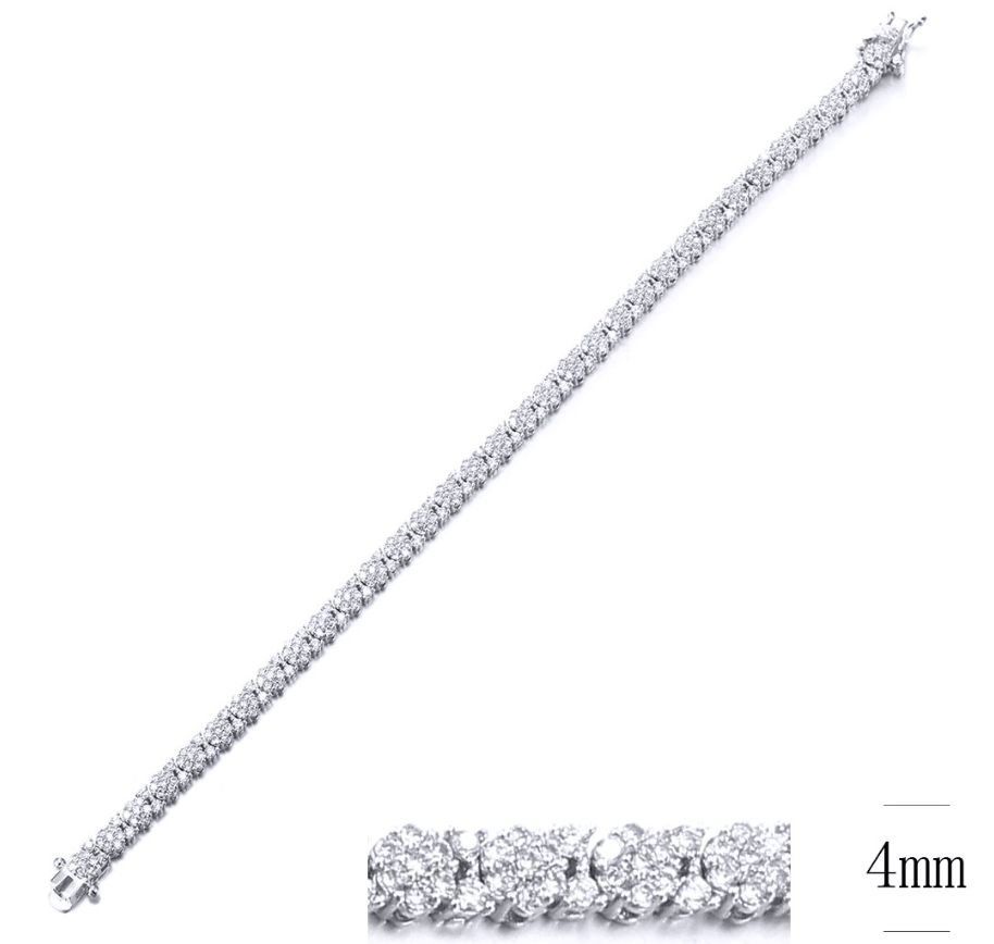 SB10651, Ladies' Moissanite Ring, S925, Rhodium Plated, White, 9.93g