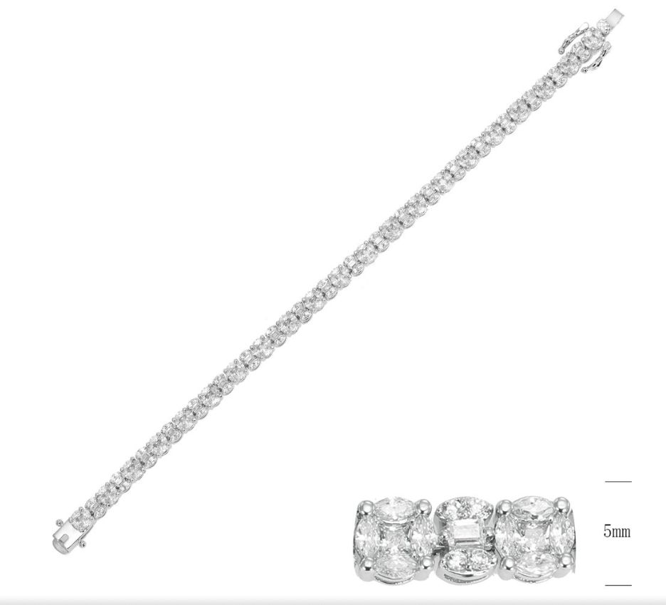 SB14906, Ladies' Moissanite Ring, S925, Rhodium Plated, White, 12.5g
