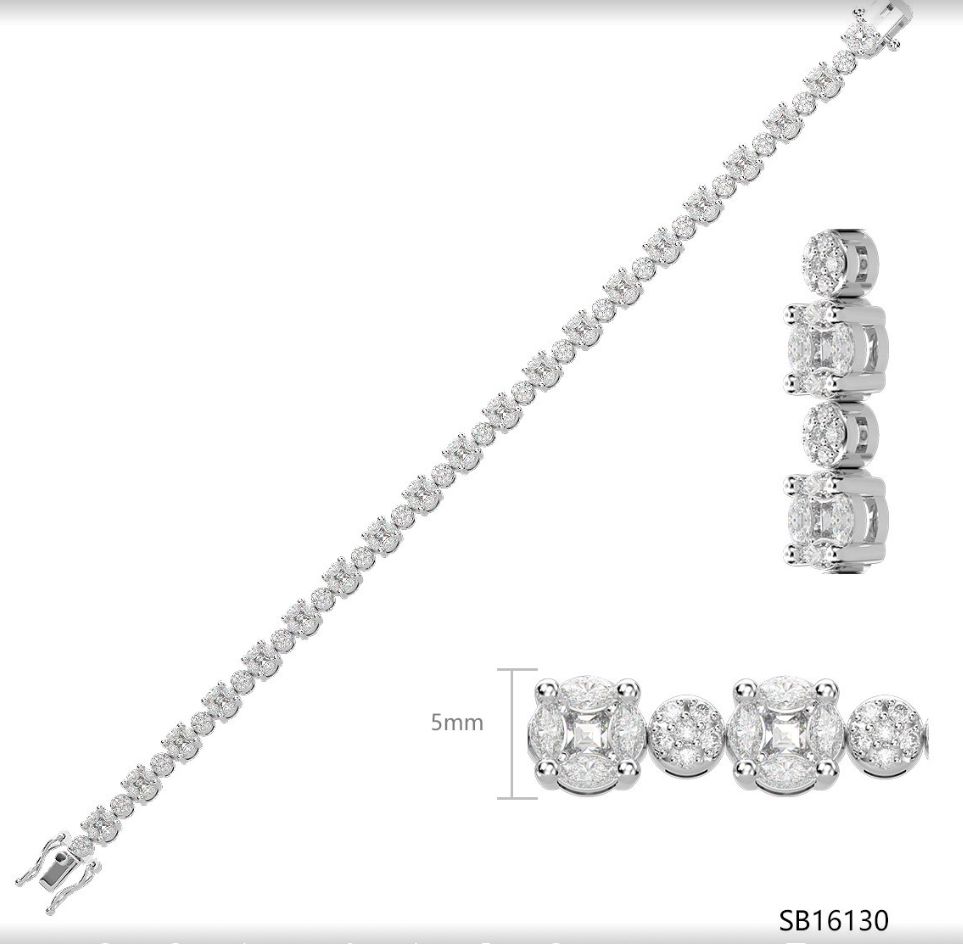 SB16130, Ladies' Moissanite Ring, S925, Rhodium Plated, White, 10.92g