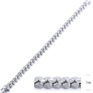 SB13038, Ladies' Moissanite Ring, S925, Rhodium Plated, White, 16.84g