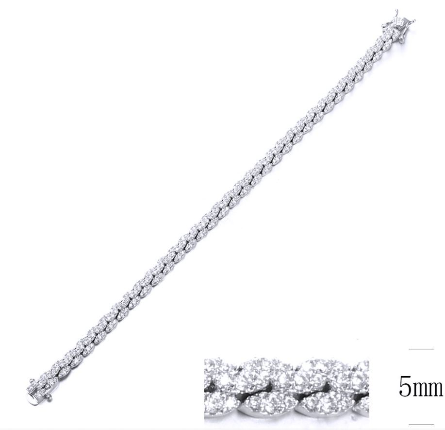 SB11762, Ladies' Moissanite Ring, S925, Rhodium Plated, White, 13.2g