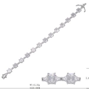 SB17841, Ladies' Moissanite Ring, S925, Rhodium Plated, White, 15.27g