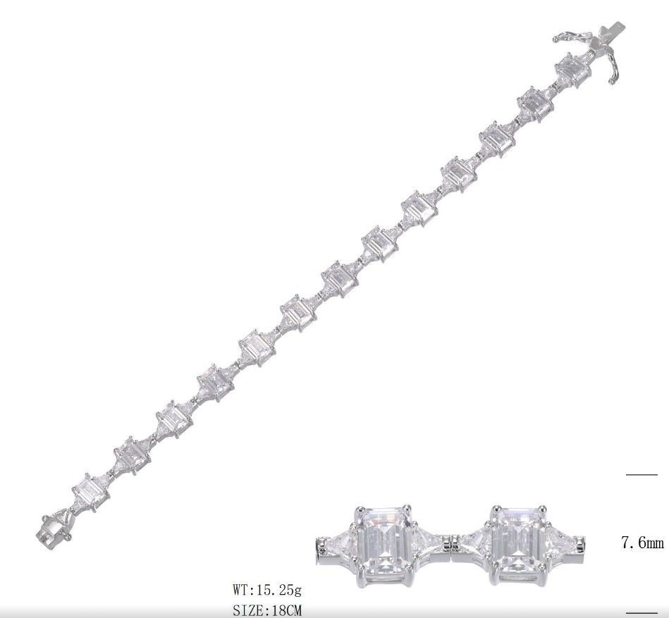 SB17841, Ladies' Moissanite Ring, S925, Rhodium Plated, White, 15.27g