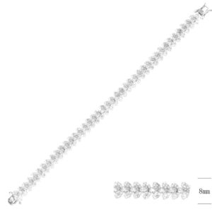 SB14304, Ladies' Moissanite Ring, S925, Rhodium Plated, White, 16.42g