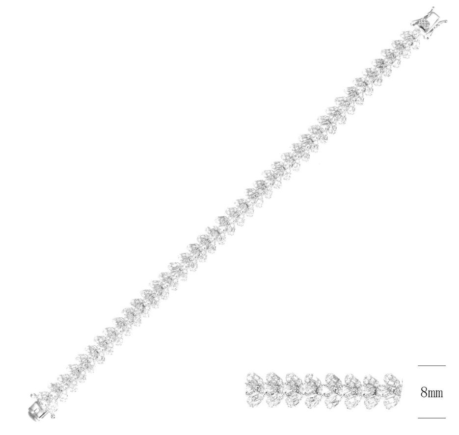 SB14304, Ladies' Moissanite Ring, S925, Rhodium Plated, White, 16.42g