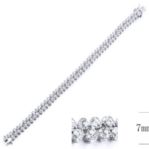 SB11330, Ladies' Moissanite Bracelet, S925, Rhodium Plated, White, 16.5g