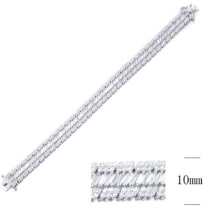 SB09732, Ladies' Moissanite Bracelet, S925, Rhodium Plated, White, 20.48g