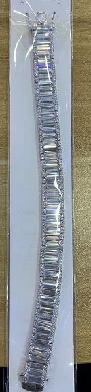 SB03731, Ladies' Moissanite Bracelet, S925, Rhodium Plated, White, 36g