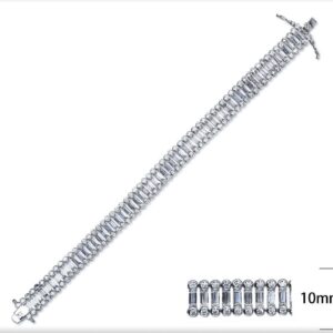 SB07185, Ladies' Moissanite Bracelet, S925, Rhodium Plated, White, 17.91g