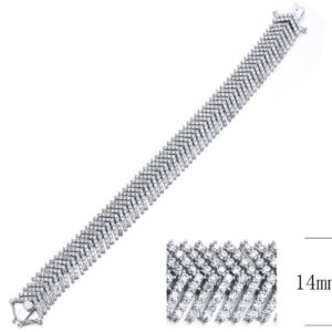 SB10515, Ladies' Moissanite Bracelet, S925, Rhodium Plated, White, 22.37g